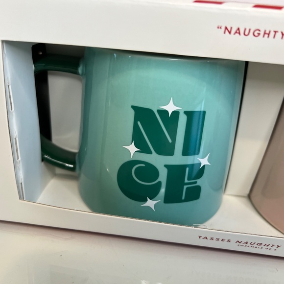 NEW Indigo NAUGHTY & NICE Christmas MUG GIFT SET OF TWO(2) ~ 14 oz - Picture 3 of 9